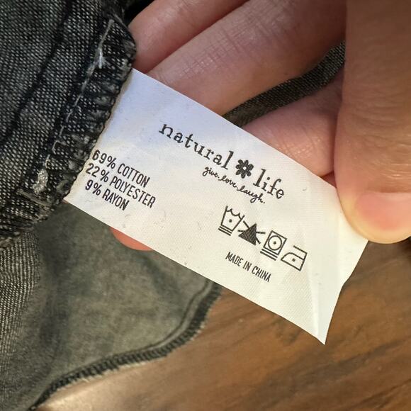 NATURAL LIFE JJ Jumper Dress Gray Denim Sleeveless Mini Frayed NWT - Picture 10 of 12